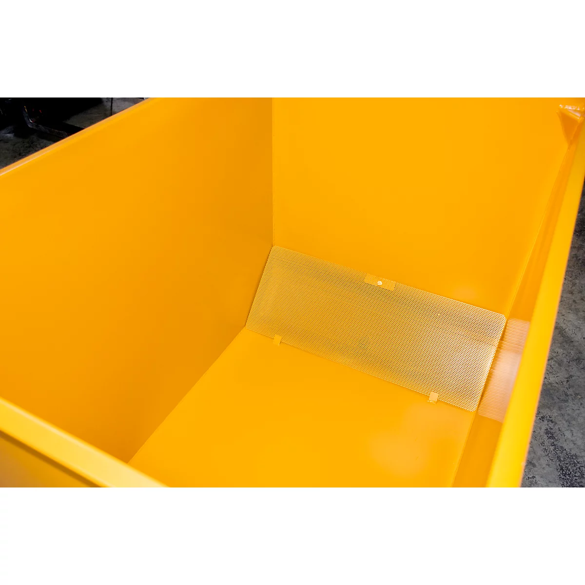 Container voor routetreinen type CS 80, 3-voudig stapelbaar, capaciteit 0,8 m³, tot 1000 kg, geel-oranje RAL 2000