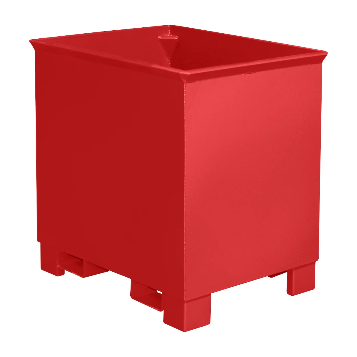 Container voor trajecttreinen type C 30, voor vaste stoffen, 3 hoog stapelbaar, capaciteit 0,3 m³, tot 500 kg, vuurrood RAL 3000