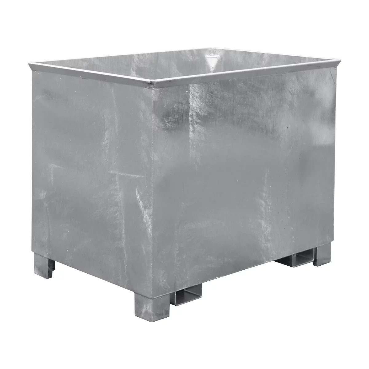 Container voor trajecttreinen type C 80, voor vaste stoffen, 3 hoog stapelbaar, capaciteit 0,8 m³, tot 1000 kg, gegalvaniseerd