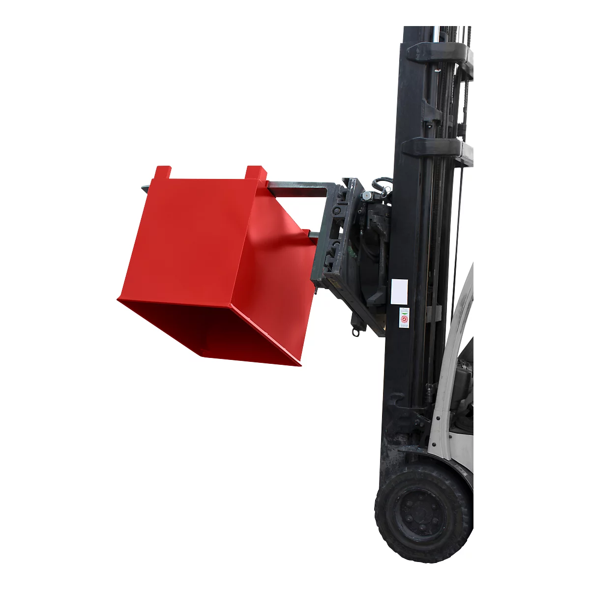 Container voor trajecttreinen type C 80, voor vaste stoffen, 3 hoog stapelbaar, capaciteit 0,8 m³, tot 1000 kg, vuurrood RAL 3000