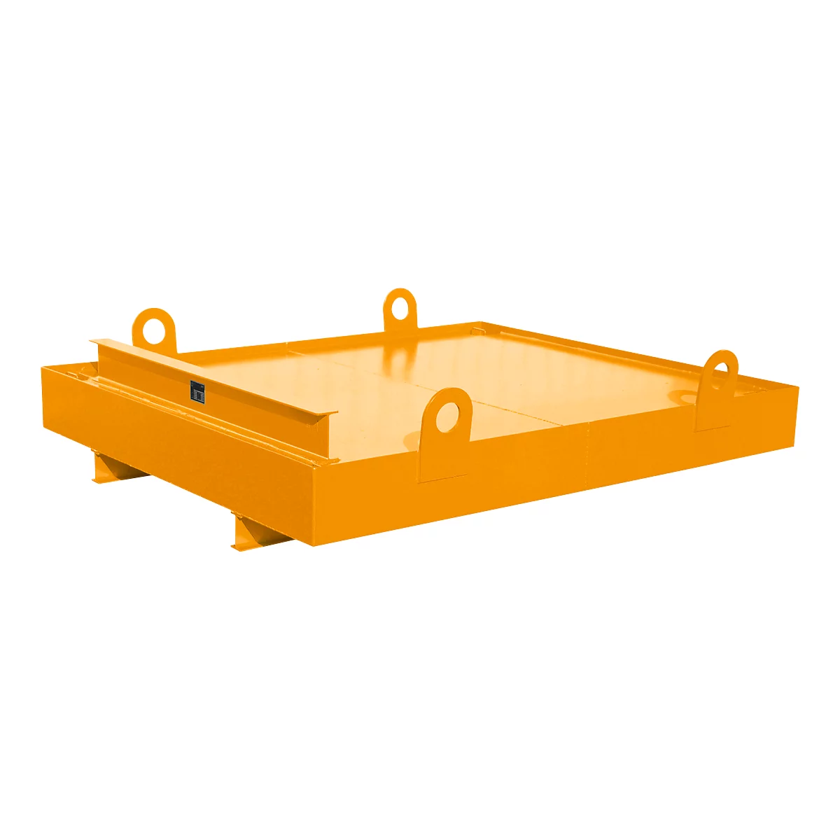 Containerbak CW 1, staal, voor afzetcontainer tot 10 m³, neigingshoek 5°, 2300 x 2030 x 560, RAL2000