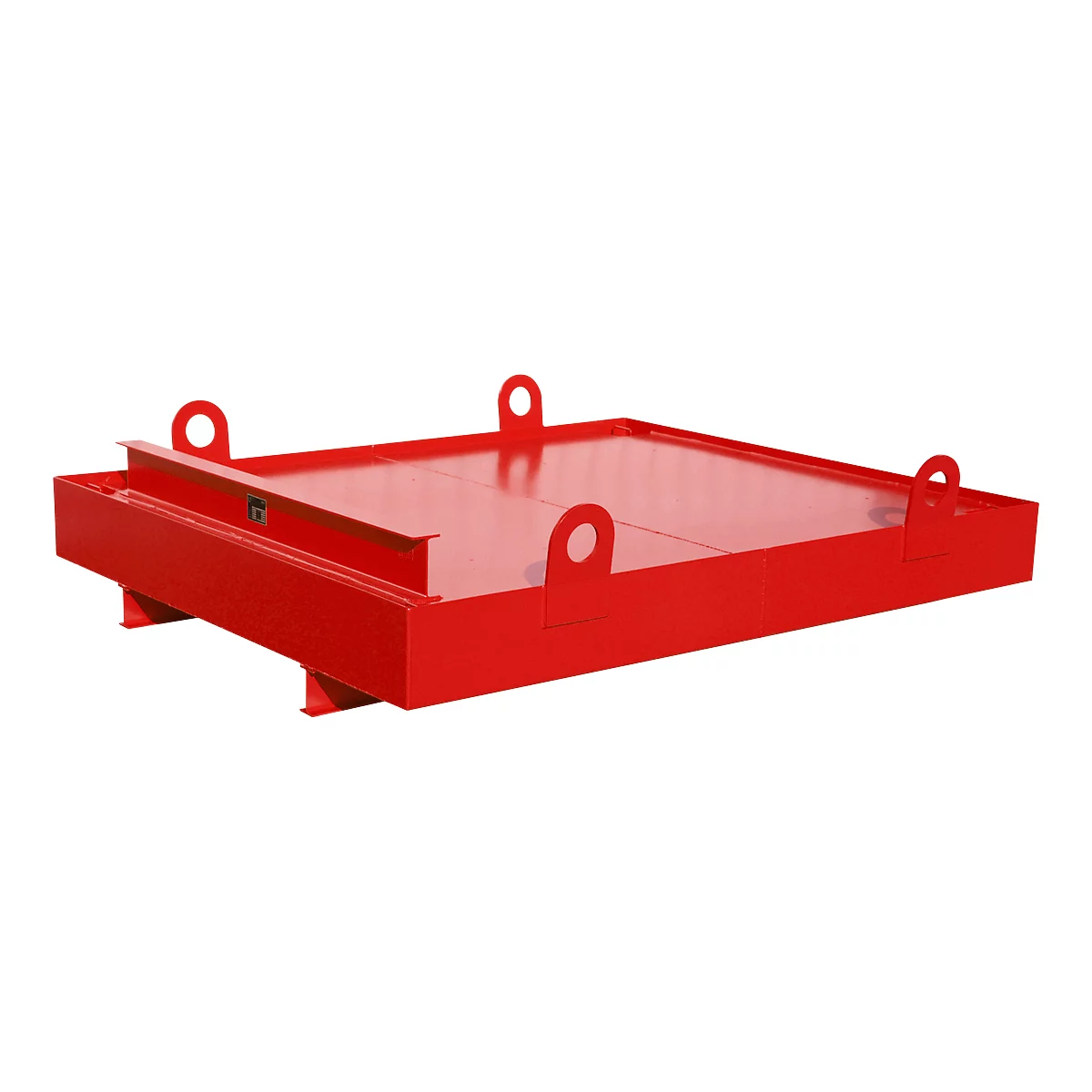 Containerbak CW 1, staal, voor afzetcontainer tot 10 m³, neigingshoek 5°, 2300 x 2030 x 560, RAL3000