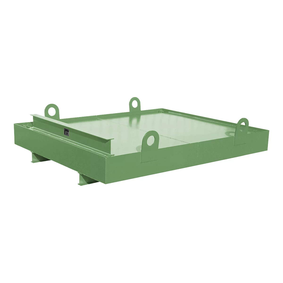 Containerbak CW 1, staal, voor afzetcontainer tot 10 m³, neigingshoek 5°, 2300 x 2030 x 560, RAL6011