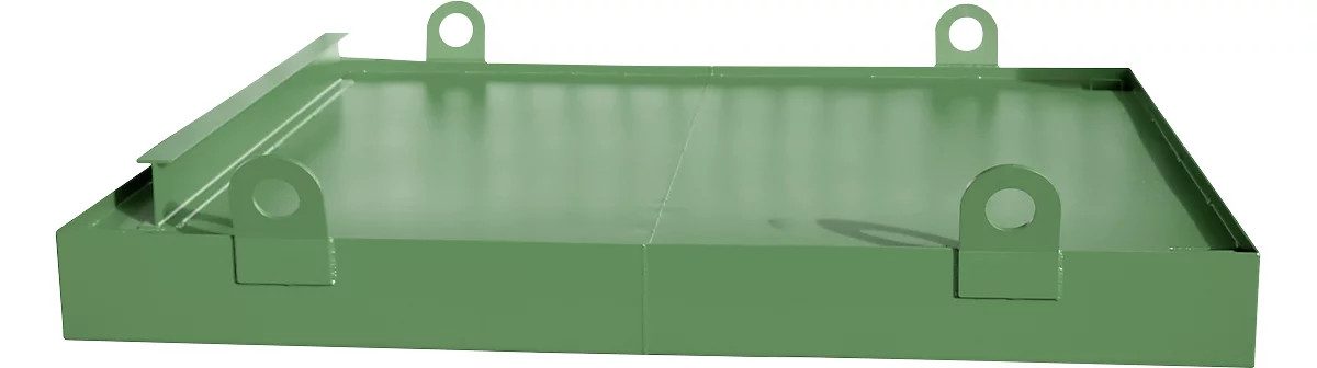 Containerwanne CW 2, Stahl, für Absetzcontainer bis 10 m³, Neigungswinkel 5°, 2800 x 2030 x 560, RAL6011