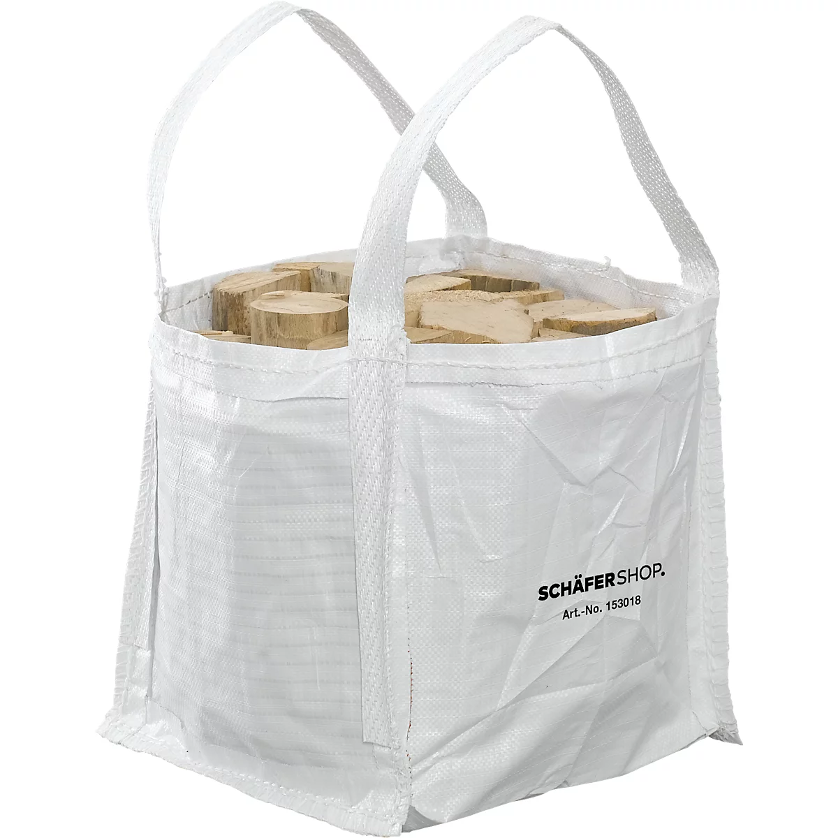 Containerzak Schäfer Shop Genius Big Bag, open top, tot 100 kg, 2 hijslussen, 5 stuks, B 400 x D 400 x H 400 mm, wit