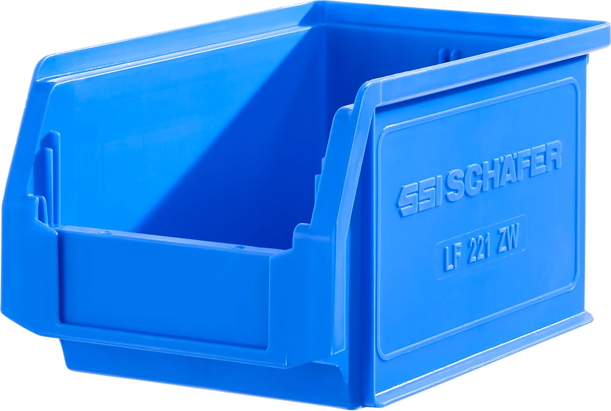 Contenedor abierto SSI Schäfer LF 221, polipropileno, L 234 x An 150 x Al 122 mm, 2,7 l, azul