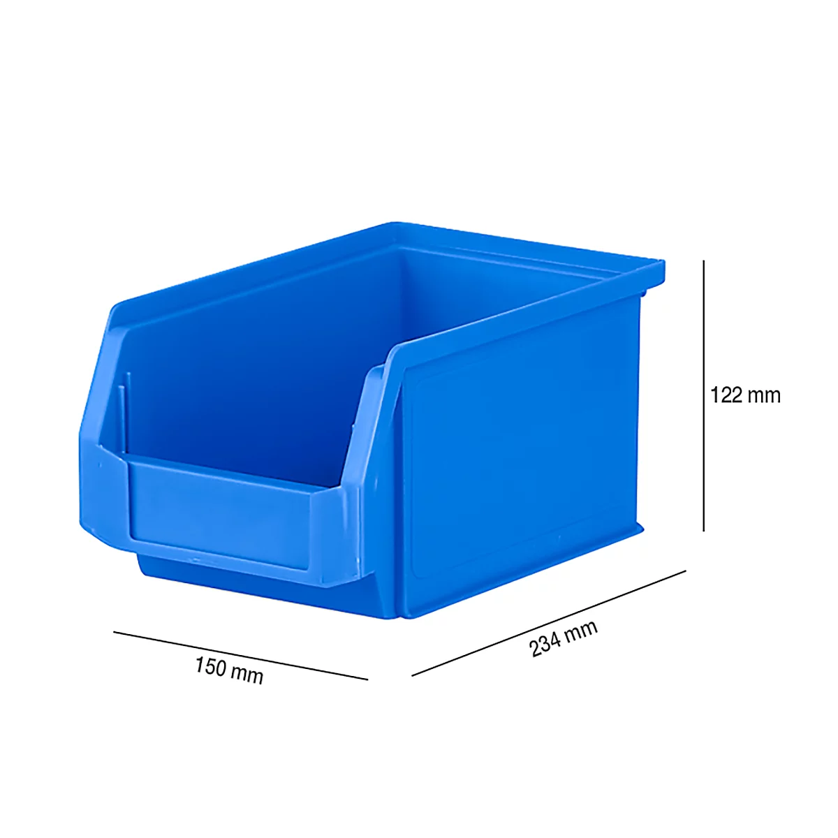 Contenedor abierto SSI Schäfer LF 221, polipropileno, L 234 x An 150 x Al 122 mm, 2,7 l, azul