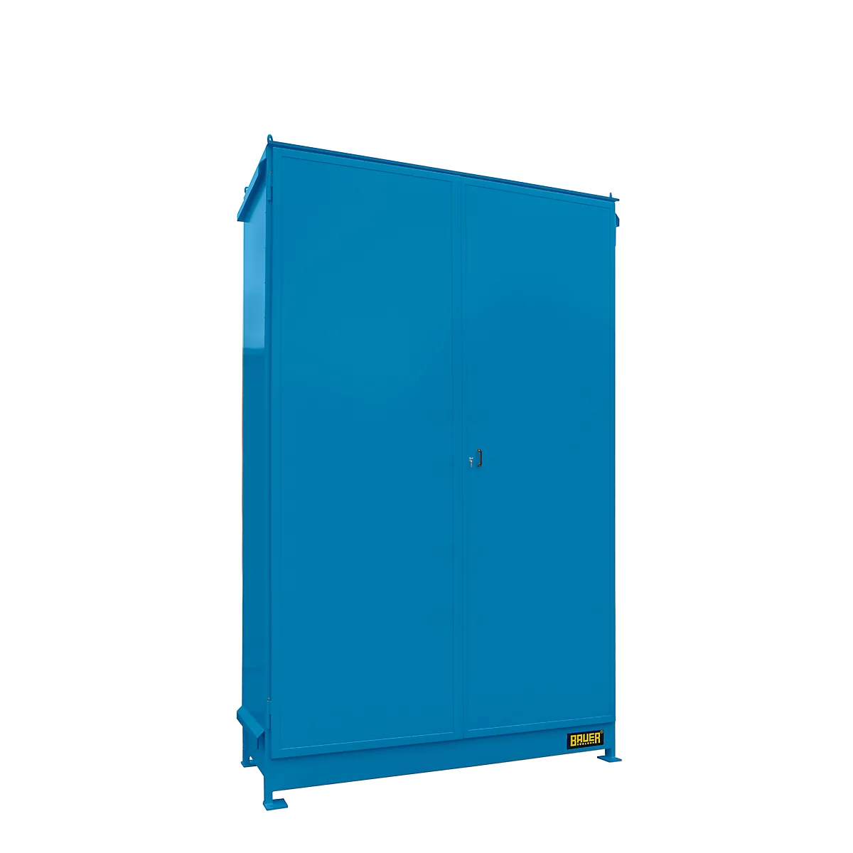Contenedor BAUER CEN 29-3 IBC, acero, puerta de doble hoja, ancho 3565 x fondo 1585 x alto 4950 mm, azul