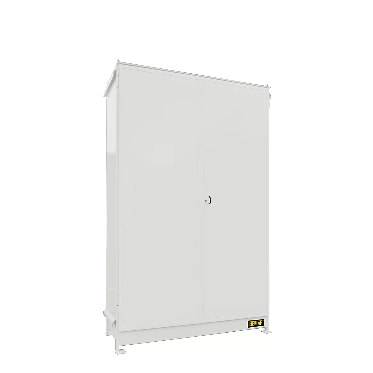 Contenedor BAUER CEN 29-3 IBC, acero, puerta de doble hoja, ancho 3565 x fondo 1585 x alto 4950 mm, blanco