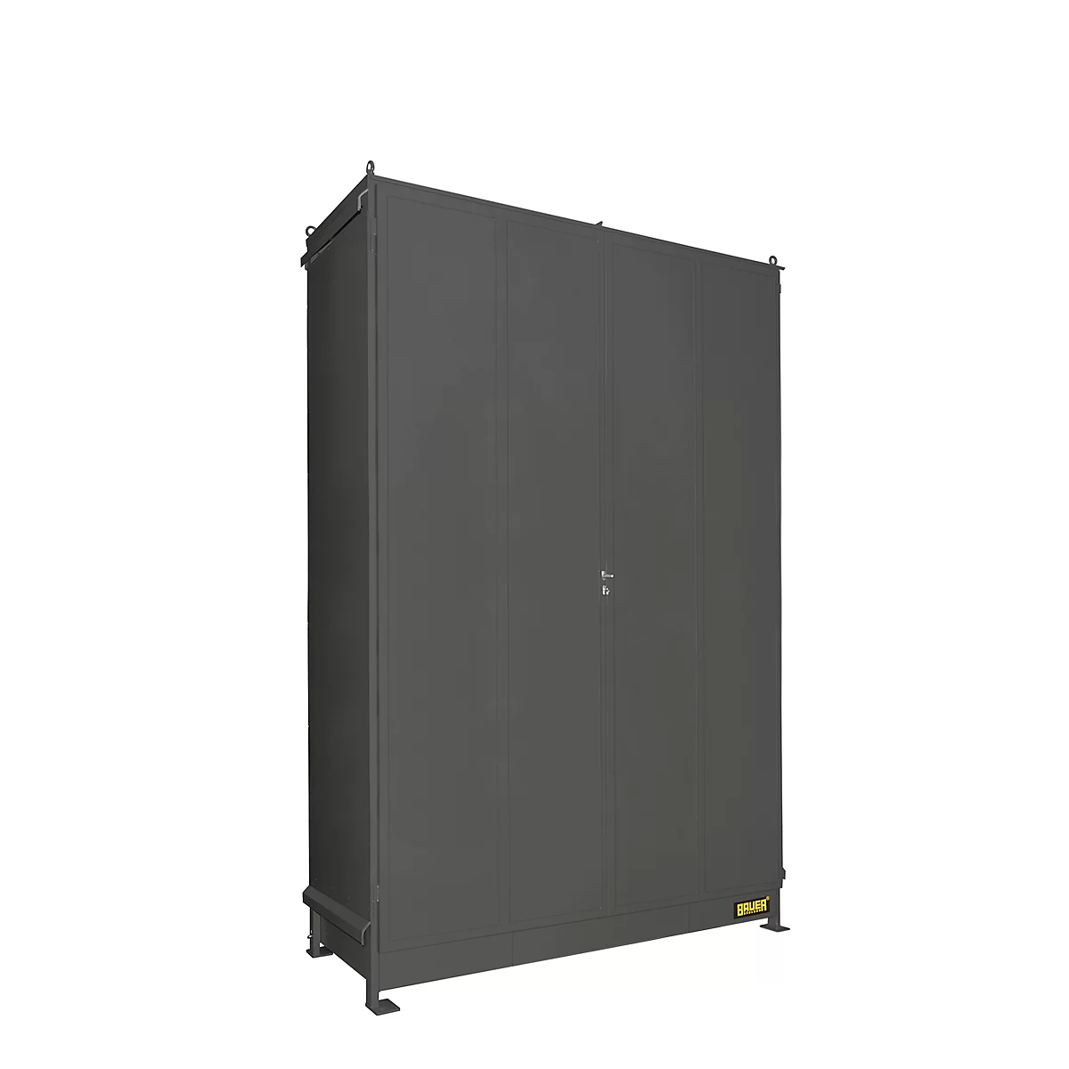 Contenedor BAUER CEN 33-3 IBC, acero, puerta de doble hoja, ancho 3895 x fondo 1585 x alto 4995 mm, gris