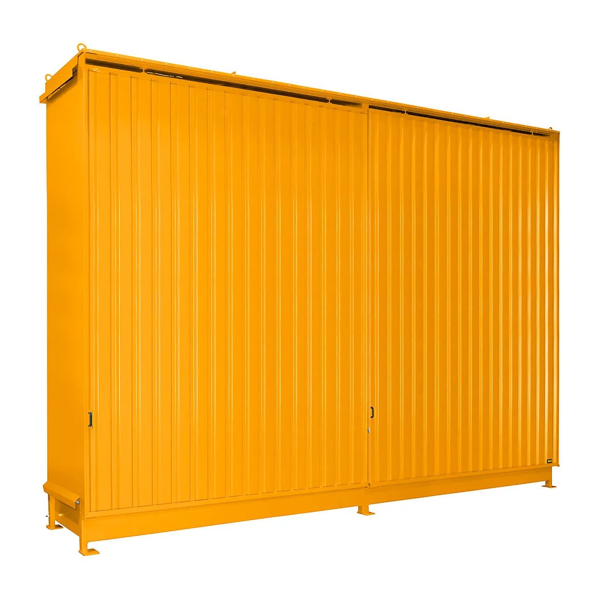 Contenedor BAUER CEN 65-3 IBC, acero, puerta corredera, ancho 7200 x fondo 1600 x alto 4965 mm, naranja