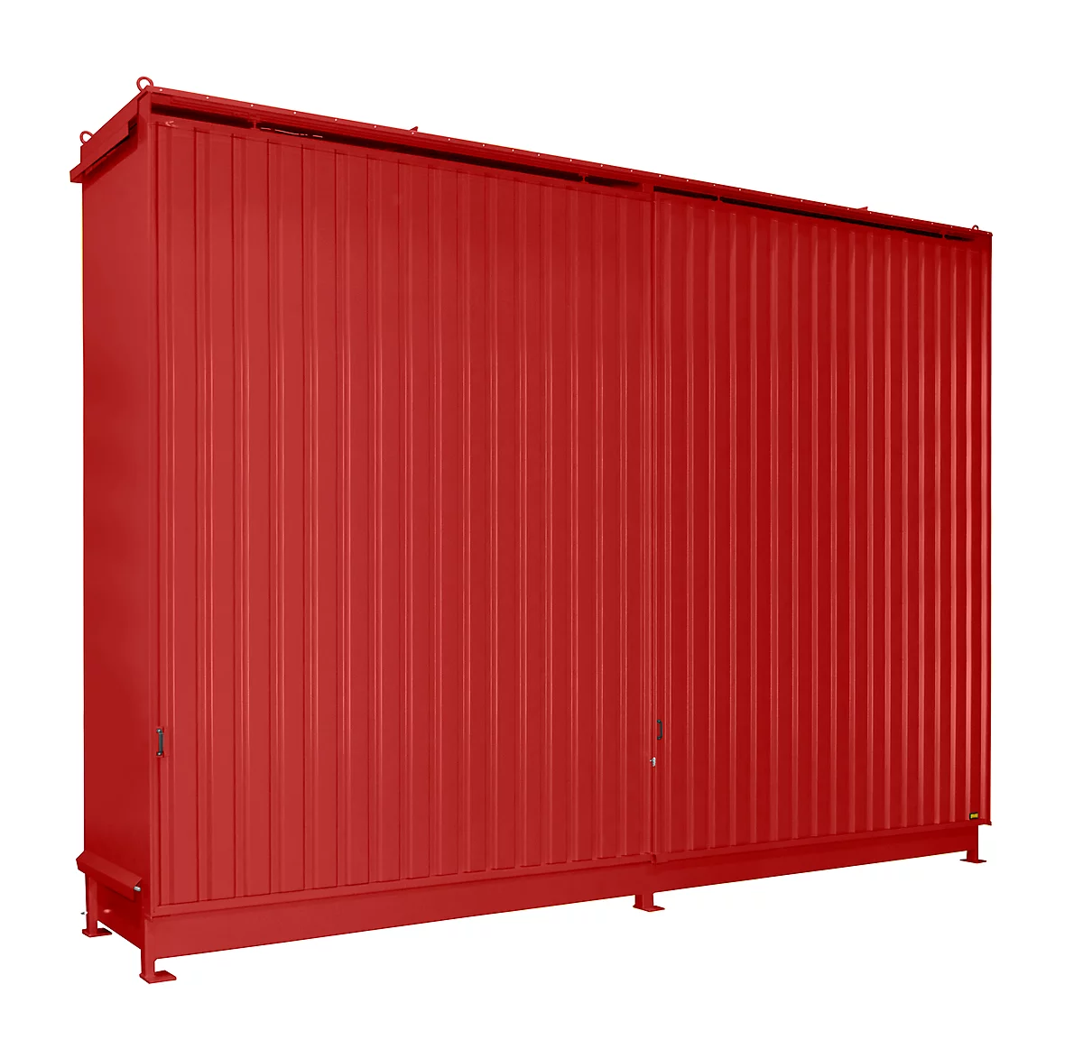 Contenedor BAUER CEN 65-3 IBC, acero, puerta corredera, ancho 7200 x fondo 1600 x alto 4965 mm, rojo