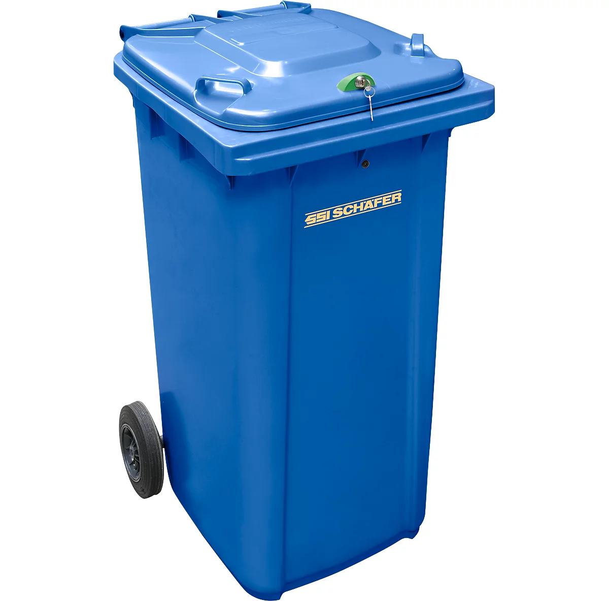 Contenedor de basura GMT, 240 l, cierre por gravedad, azul