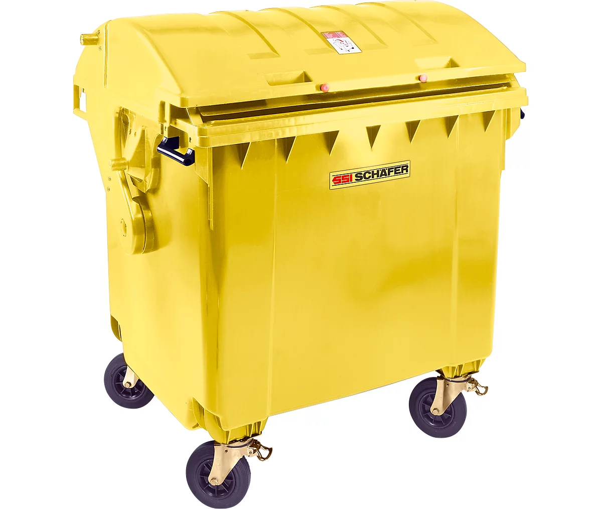 Contenedor de basura MGB 1100 RD, plástico, tapa redondeada, 1100 l, amarillo
