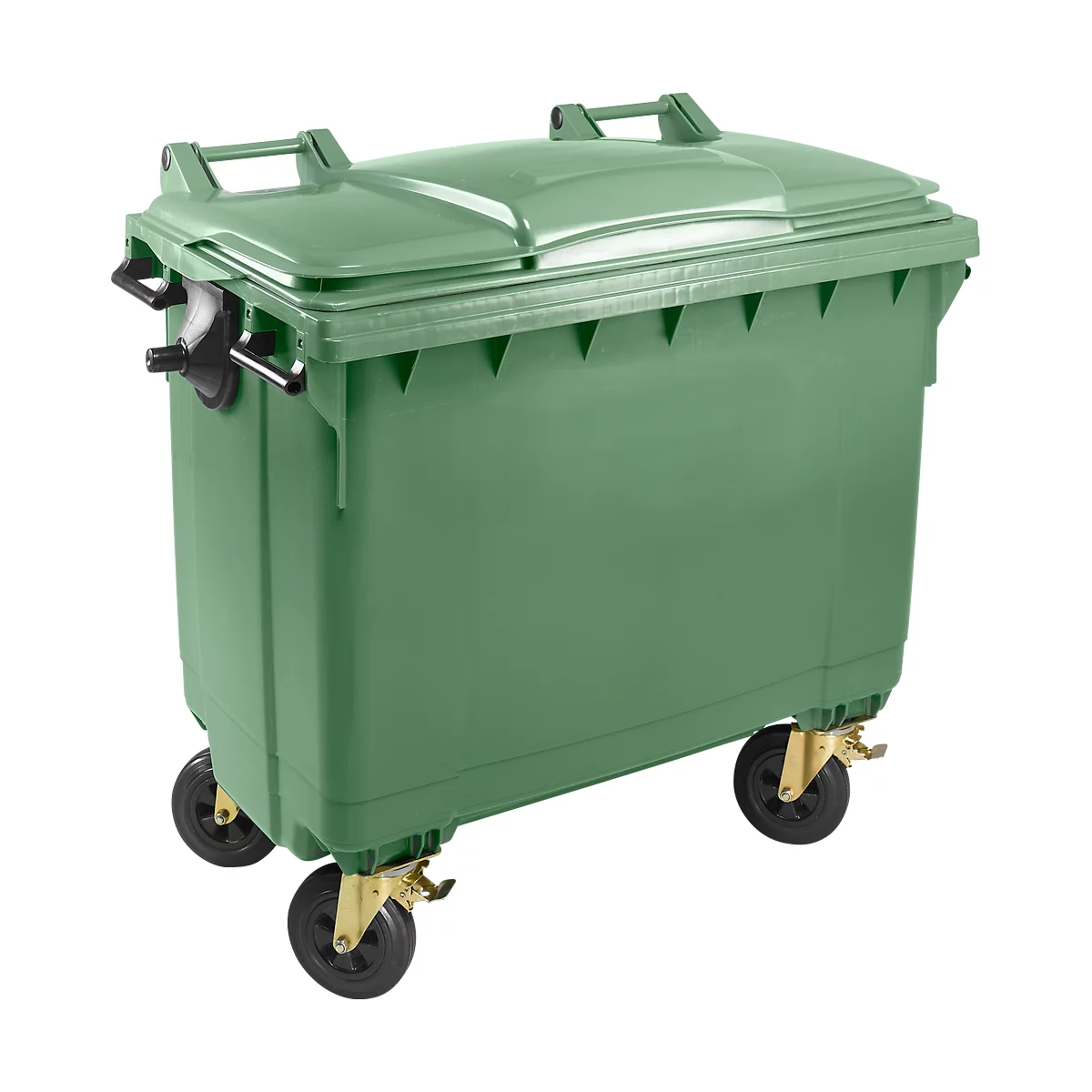 CONTENEDOR BASURA 1100 L. TAPA PLANA (COLOR VERDE) - Entrega