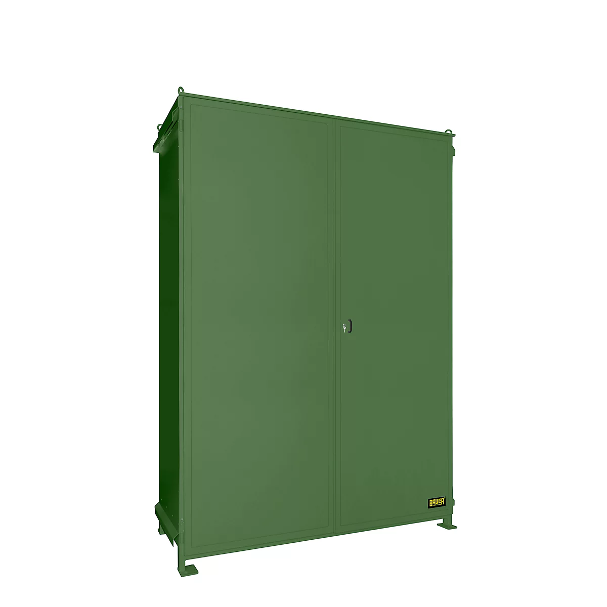 Contenedor de estantes BAUER CEN 29-3, acero, puerta de doble hoja, ancho 3565 x fondo 1585 x alto 4370 mm, verde