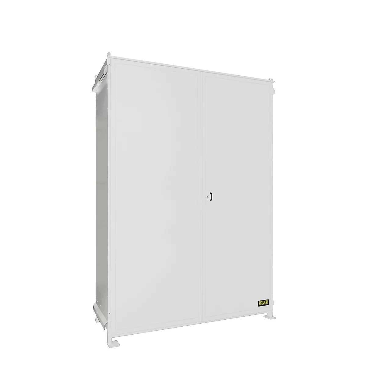 Contenedor de estantes BAUER CEN 29-3, acero, puerta de dos hojas, ancho 3565 x fondo 1585 x alto 4370 mm, blanco