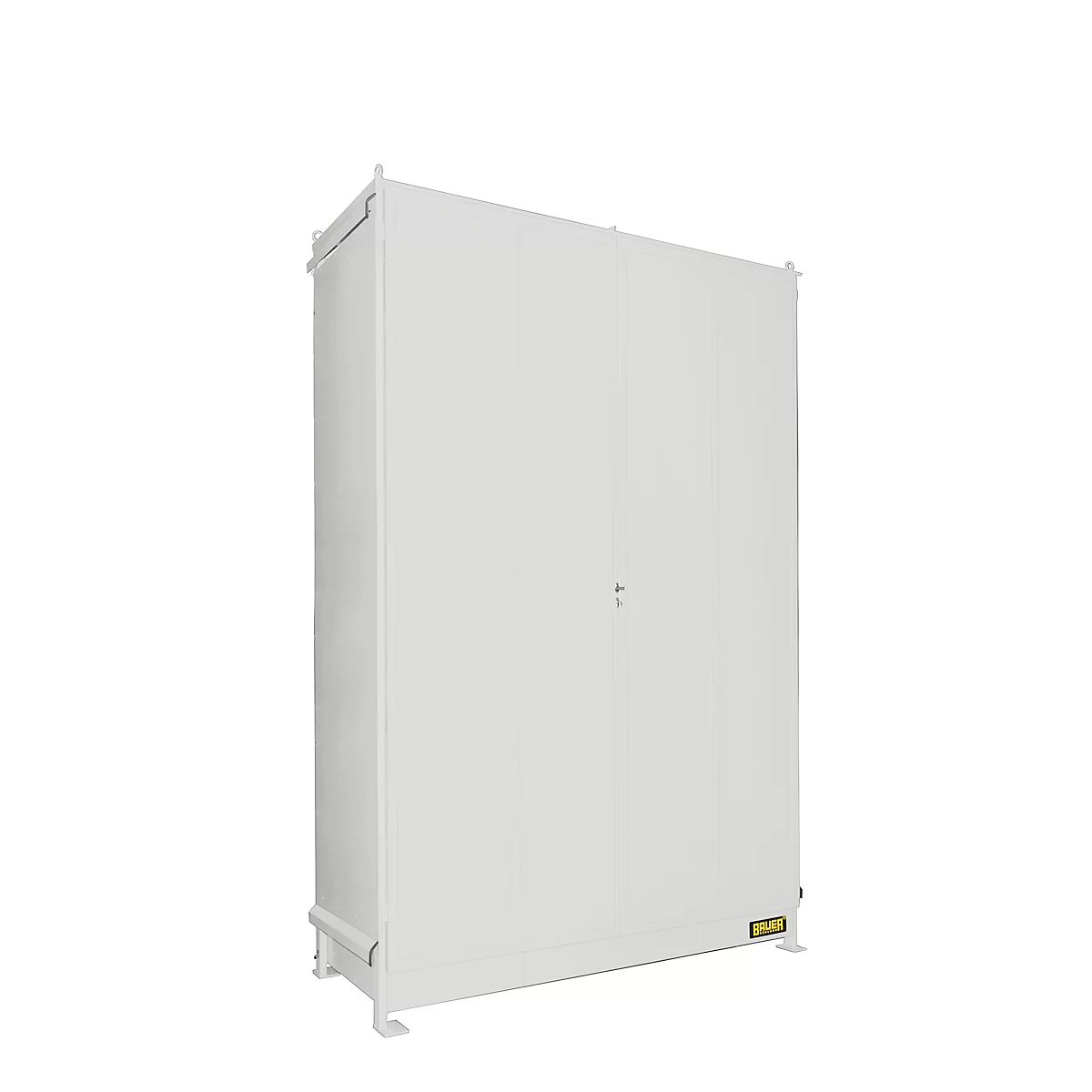 Contenedor de estantes BAUER CEN 33-3 IBC, acero, puerta de dos hojas, ancho 3895 x fondo 1585 x alto 4995 mm, blanco