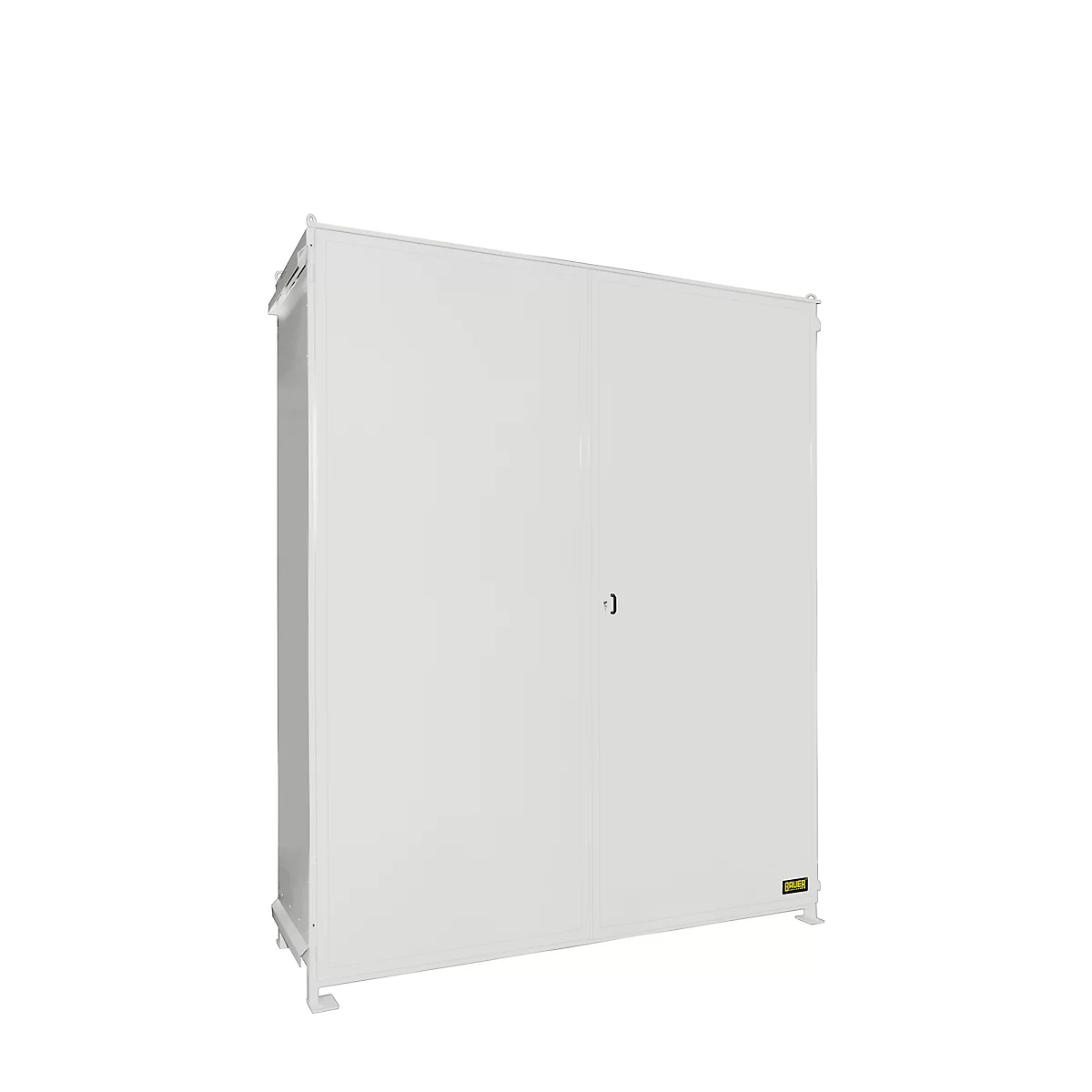 Contenedor de estantes BAUER CEN 36-3, acero, puerta doble, ancho 4195 x fondo 1585 x alto 4535 mm, blanco