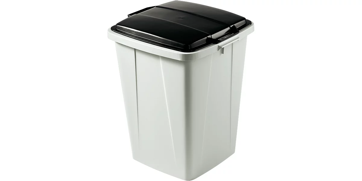 Contenedor de residuos reciclables, 90 l, con tapa, negro