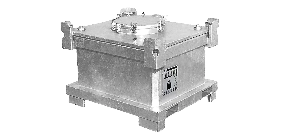 Contenedor doble BAUER DC, de chapa de acero, galvanizado en caliente, con cerradura, varias versiones. Versiones