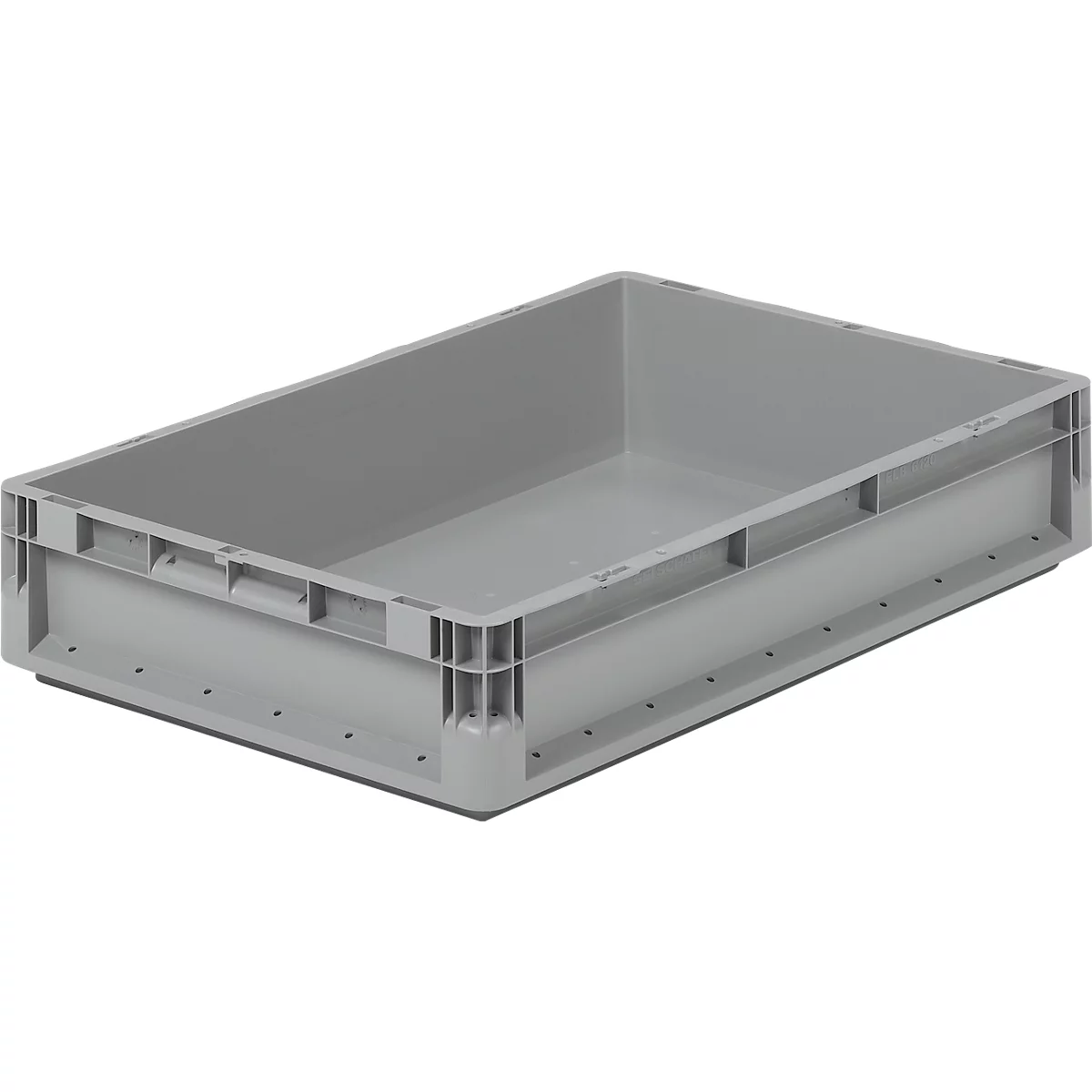 Contenedor ligero Euro Box ELB 6120, de PP, capacidad 23,3 L, sin tapa, gris