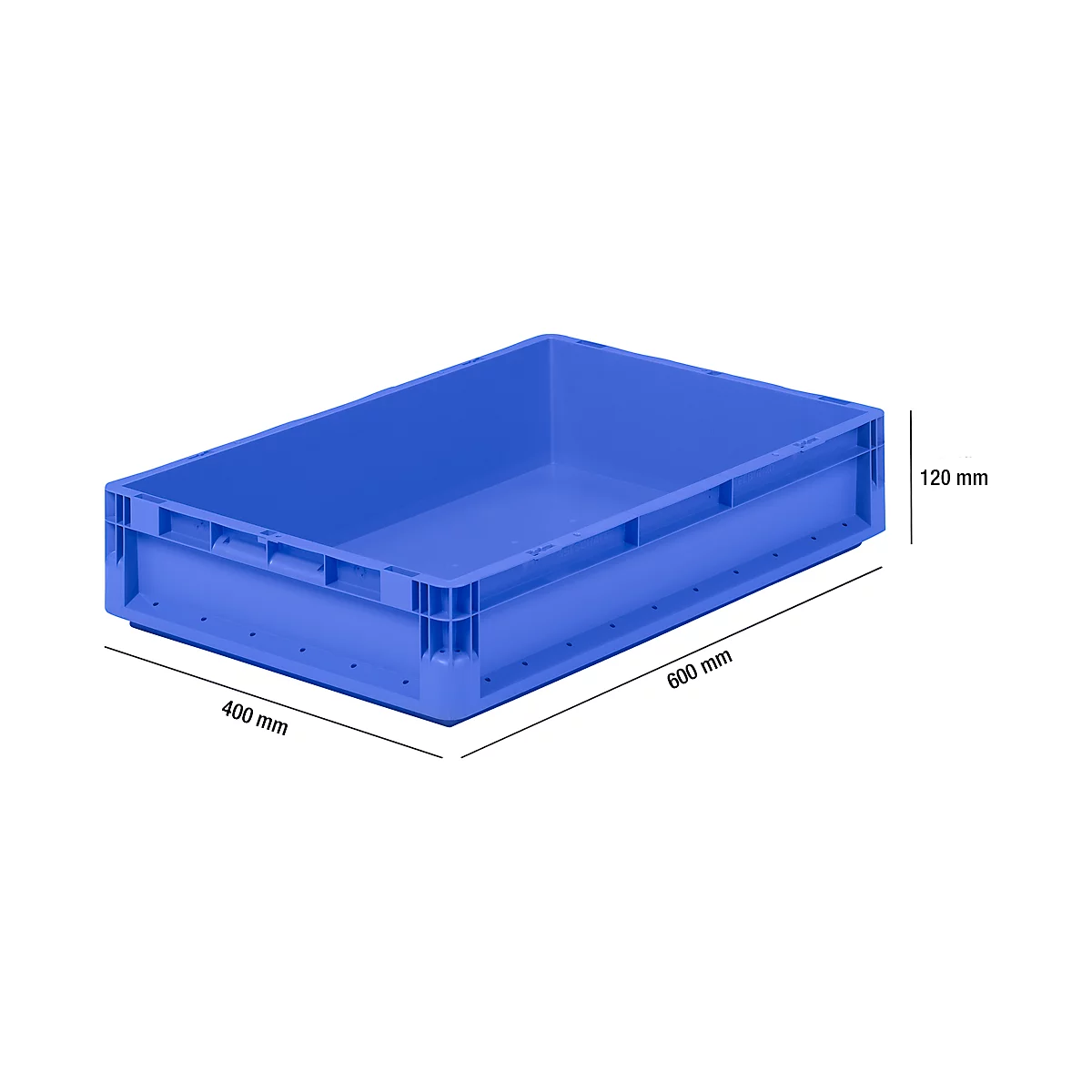 Contenedor ligero Euro Box ELB 6120, de PP, capacidad 23,3 litros, sin tapa, azul