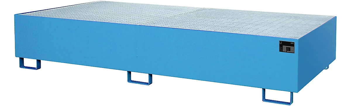 Contenedor para estanterías de almacén tipo RW/GR 2700-3, con rejilla, azul RAL 5012