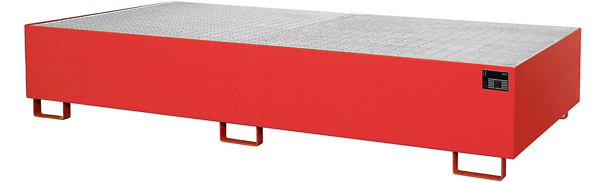 Contenedor para estanterías de almacén tipo RW/GR 2700-3, con rejilla, rojo RAL 3000