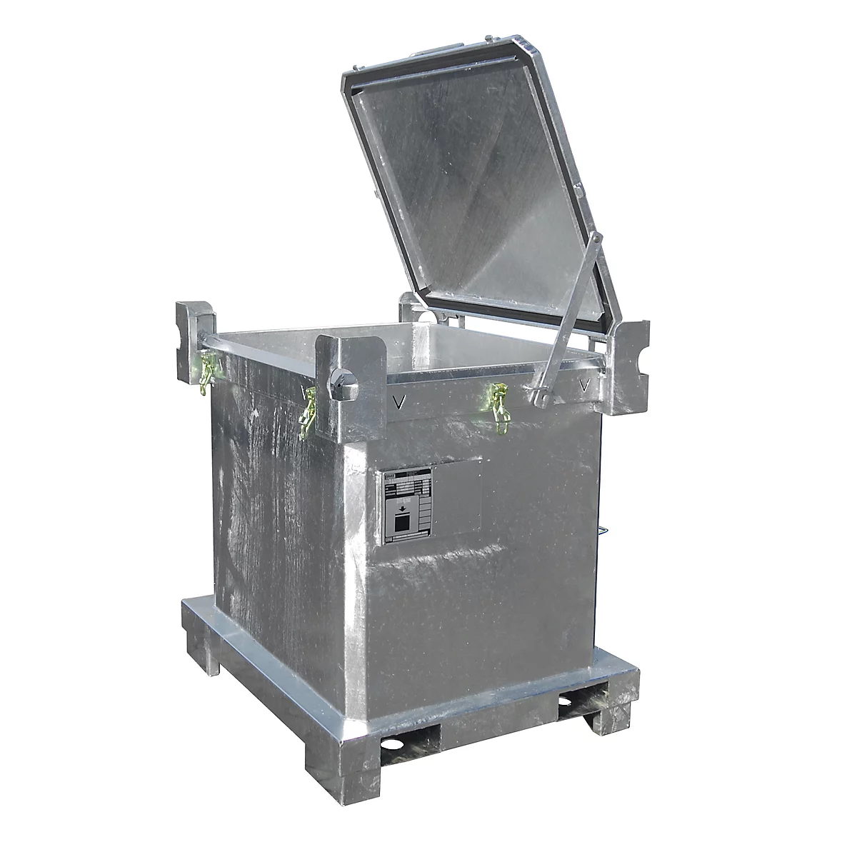 Contenedor para residuos especiales BAUER SAP 800, chapa de acero, galvanizado en caliente, apilable, An 1200 x P 1000 x Al 1235 mm