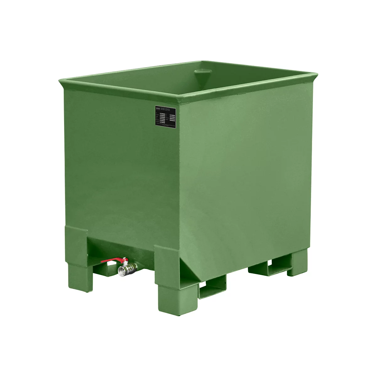 Contenedor para trenes logísticos tipo CS 30, apilable hasta 3 unidades, capacidad 0,3 m³, hasta 500 kg, verde reseda RAL 6011