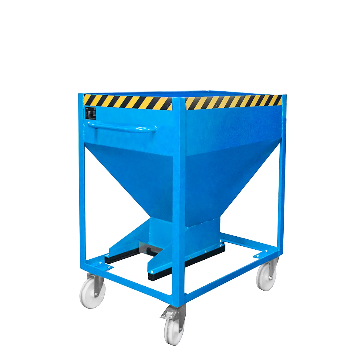 Conteneur à bascule SR-D 375, charge maximale 375 kg, avec roulettes et fermeture à glissière, L 780 x H 1230 mm, acier, bleu clair RAL 5012