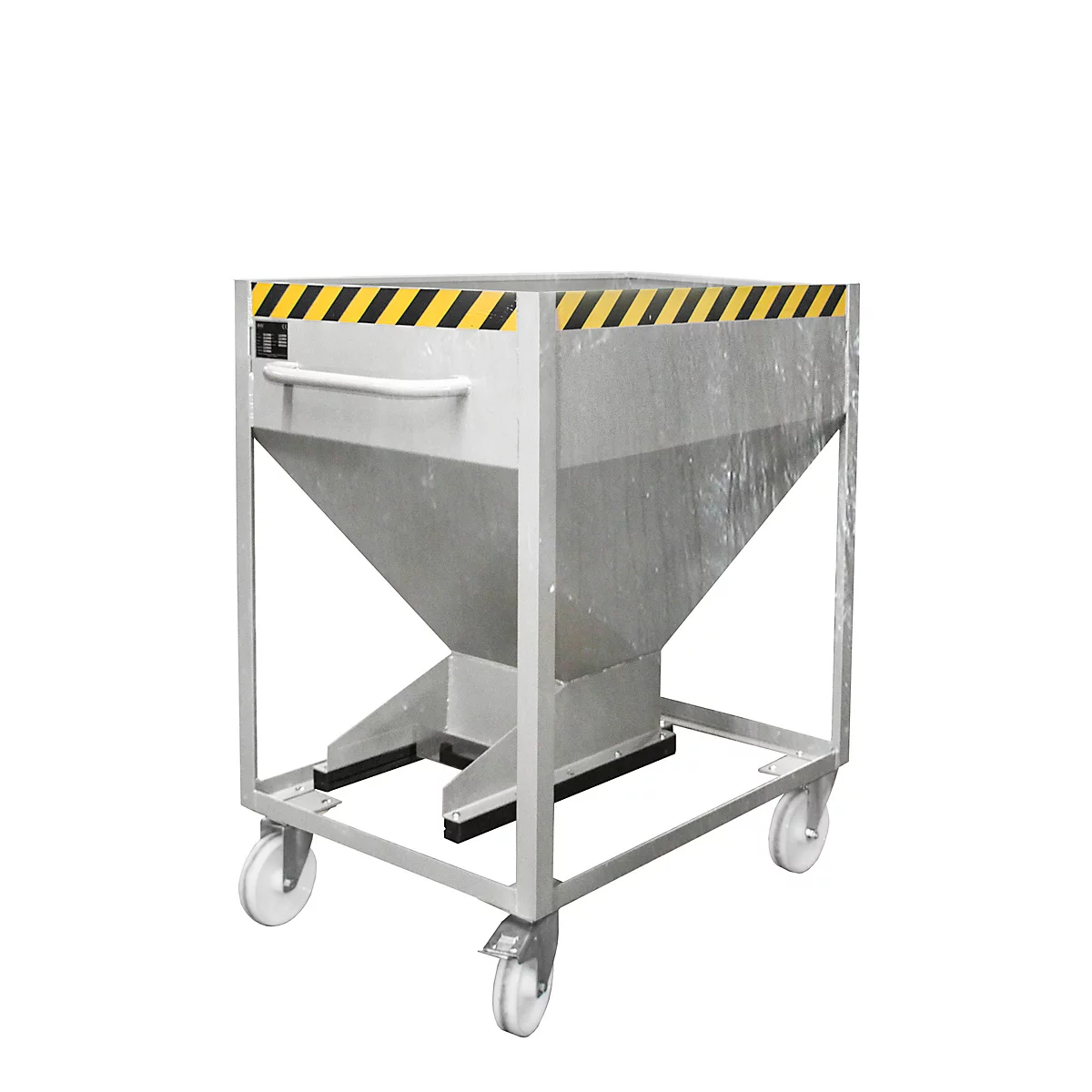 Conteneur à bascule SR-D 375, charge maximale 375 kg, avec roulettes et fermeture à glissière, L 780 x H 1230 mm, acier galvanisé