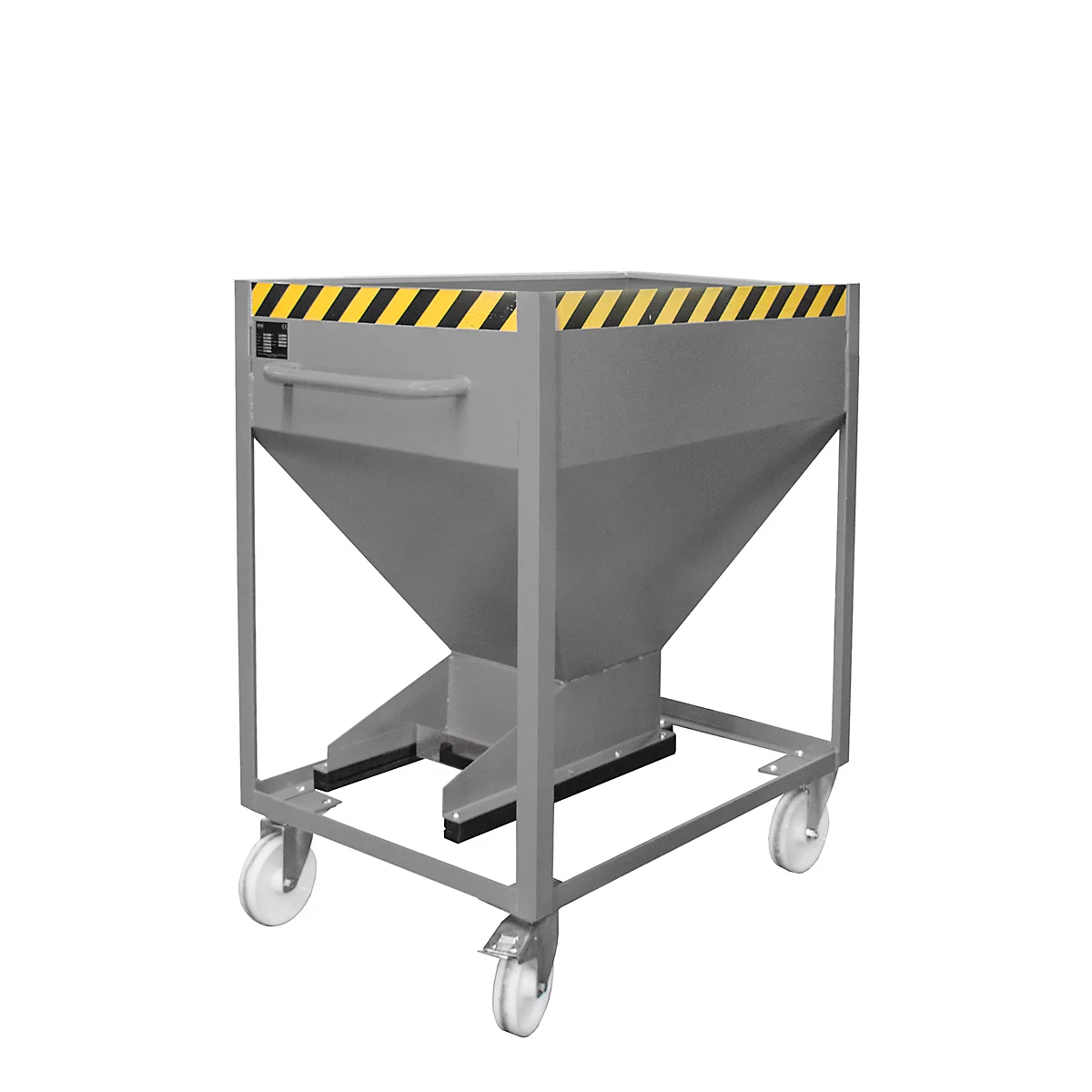 Conteneur à bascule SR-D 375, charge maximale 375 kg, avec roulettes et fermeture à glissière, L 780 x H 1230 mm, acier, gris souris RAL 7005