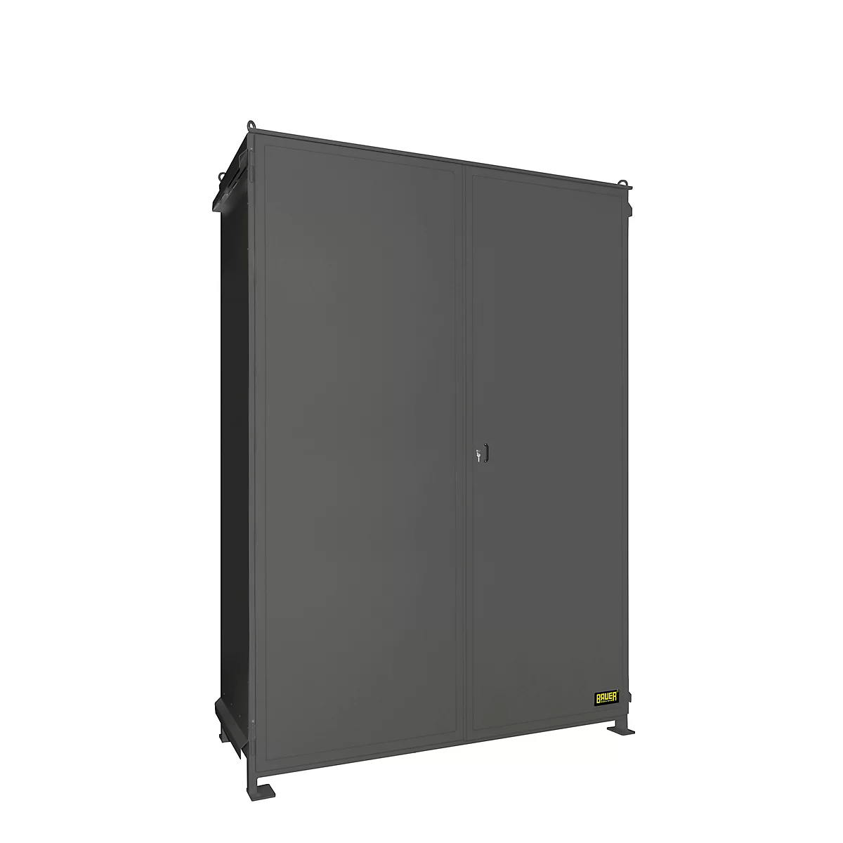 Conteneur à étagères BAUER CEN 29-3, acier, porte à deux battants, L 3275 x P 1500 x H 4415 mm, gris