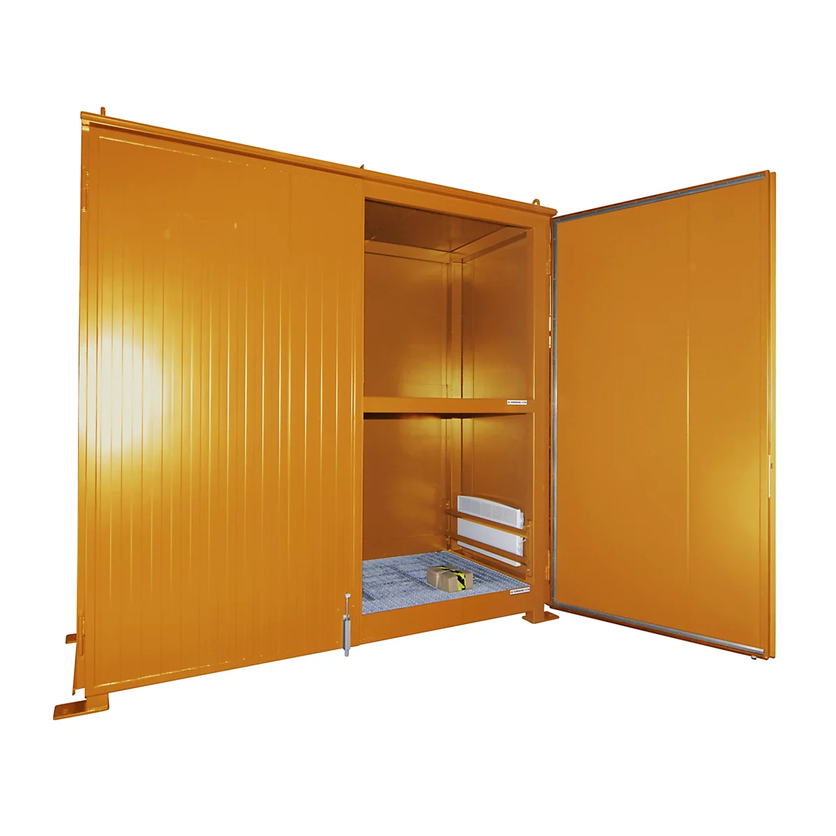 Conteneur à rayons isolés BAUER CEH 29-2, acier, porte à deux battants, L 3220 x P 1500 x H 3030 mm, orange