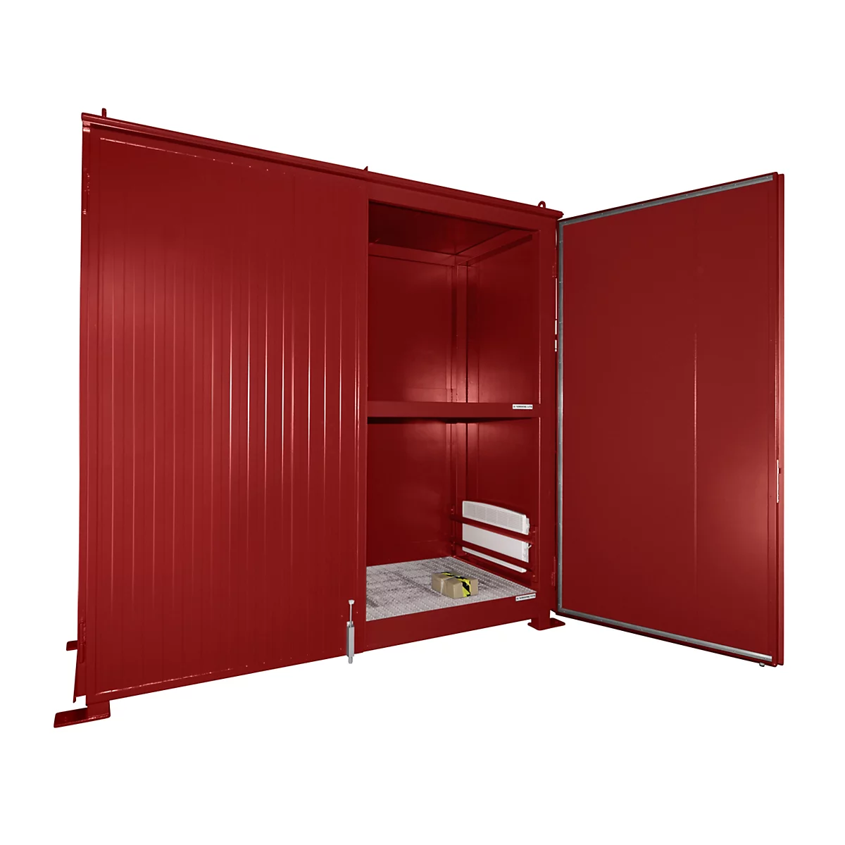 Conteneur à rayons isolés BAUER CEH 29-2, acier, porte à deux battants, L 3220 x P 1500 x H 3030 mm, rouge