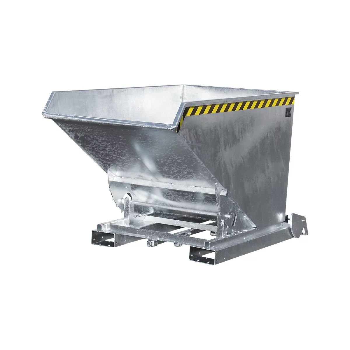 Conteneur basculant automatique Bauer type 4A 1200, 3 points de déverrouillage, système de déroulement, capacité 1,2 m³, jusqu'à 1500 kg, galvanisé