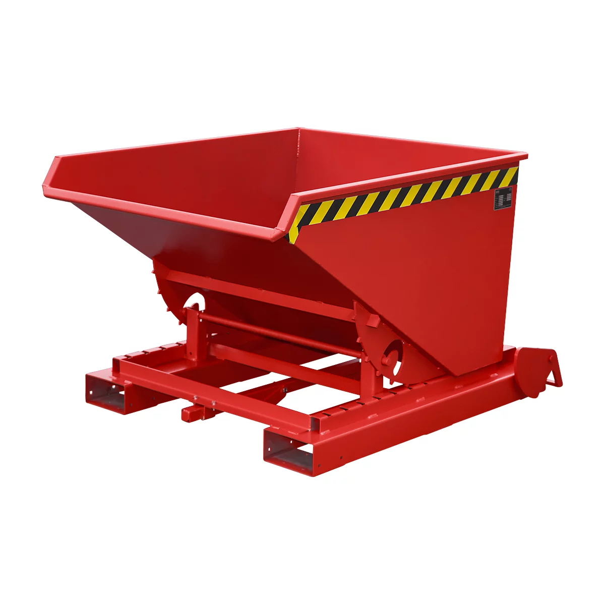 Conteneur basculant automatique Bauer type 4A 600, 3 points de déverrouillage, système de roll-off, capacité 0,6 m³, jusqu'à 1000 kg, rouge feu RAL 3000