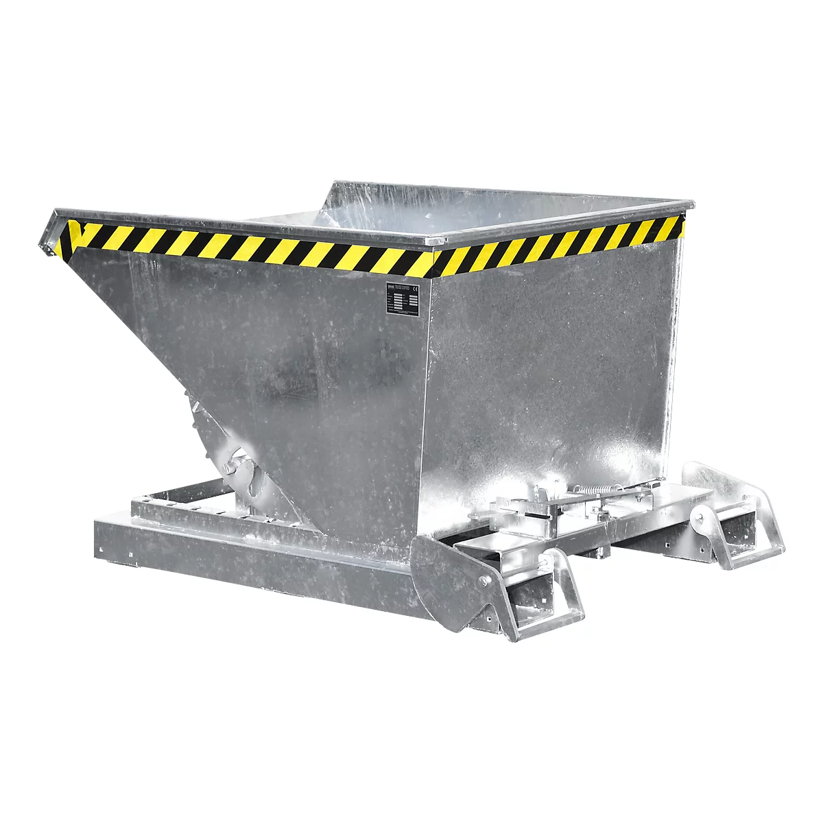 Conteneur basculant automatique Bauer type 4A 600, 3 points de déverrouillage, système de roulement, capacité 0,6 m³, jusqu'à 1000 kg, galvanisé
