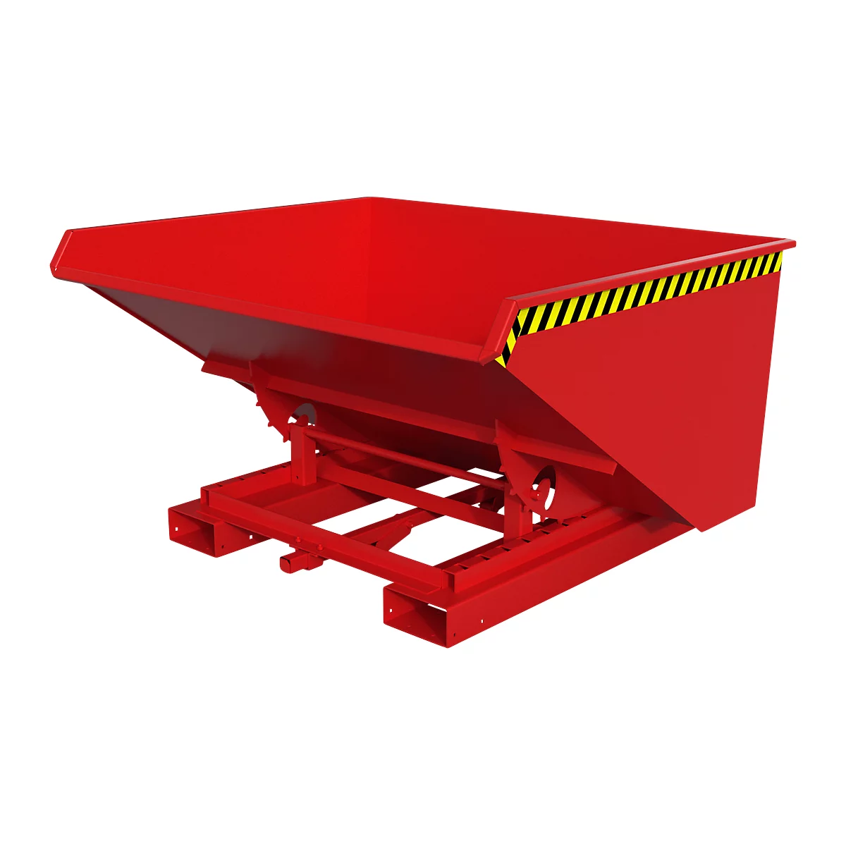 Conteneur basculant automatique Bauer type 4A 900, 3 points de déverrouillage, système de roll-off, capacité 0,9 m³, jusqu'à 1000 kg, rouge feu RAL 3000