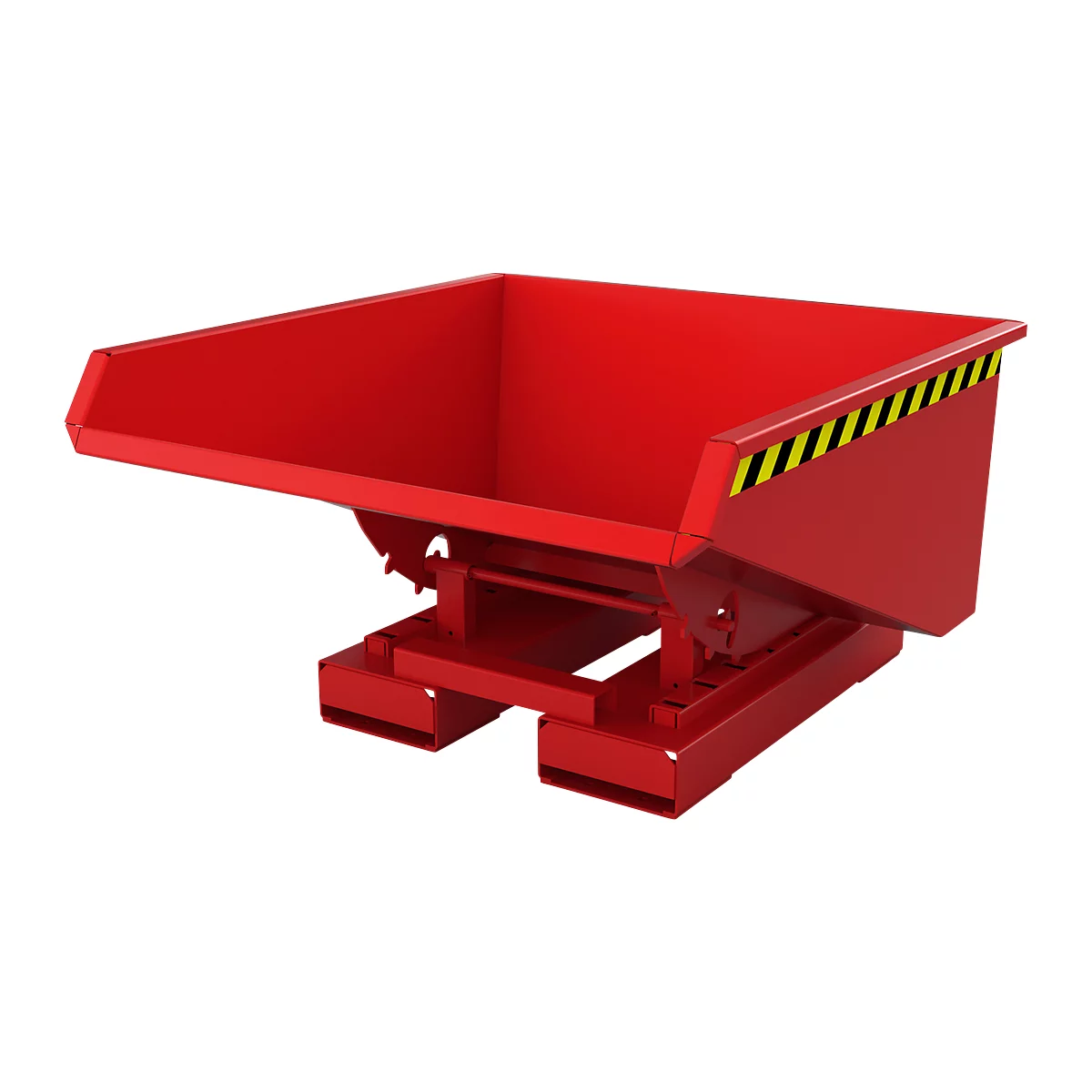 Conteneur basculant automatique Bauer type 4A 900, 3 points de déverrouillage, système de roll-off, capacité 0,9 m³, jusqu'à 1000 kg, rouge feu RAL 3000