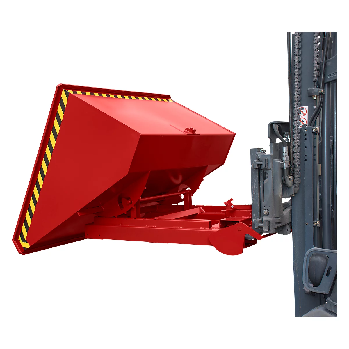 Conteneur basculant automatique Bauer type 4A 900, 3 points de déverrouillage, système de roll-off, capacité 0,9 m³, jusqu'à 1000 kg, rouge feu RAL 3000