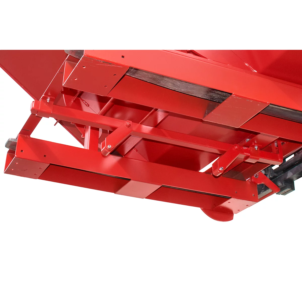 Conteneur basculant automatique Bauer type 4A 900, 3 points de déverrouillage, système de roll-off, capacité 0,9 m³, jusqu'à 1000 kg, rouge feu RAL 3000