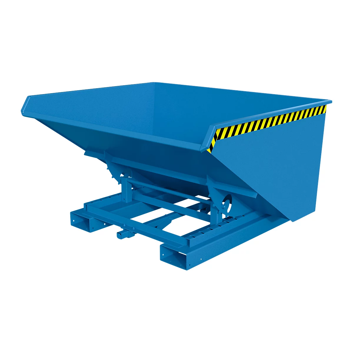 Conteneur basculant automatique Bauer type 4A 900, 3 points de déverrouillage, système de roulement, capacité 0,9 m³, jusqu'à 1000 kg, bleu clair RAL 5012