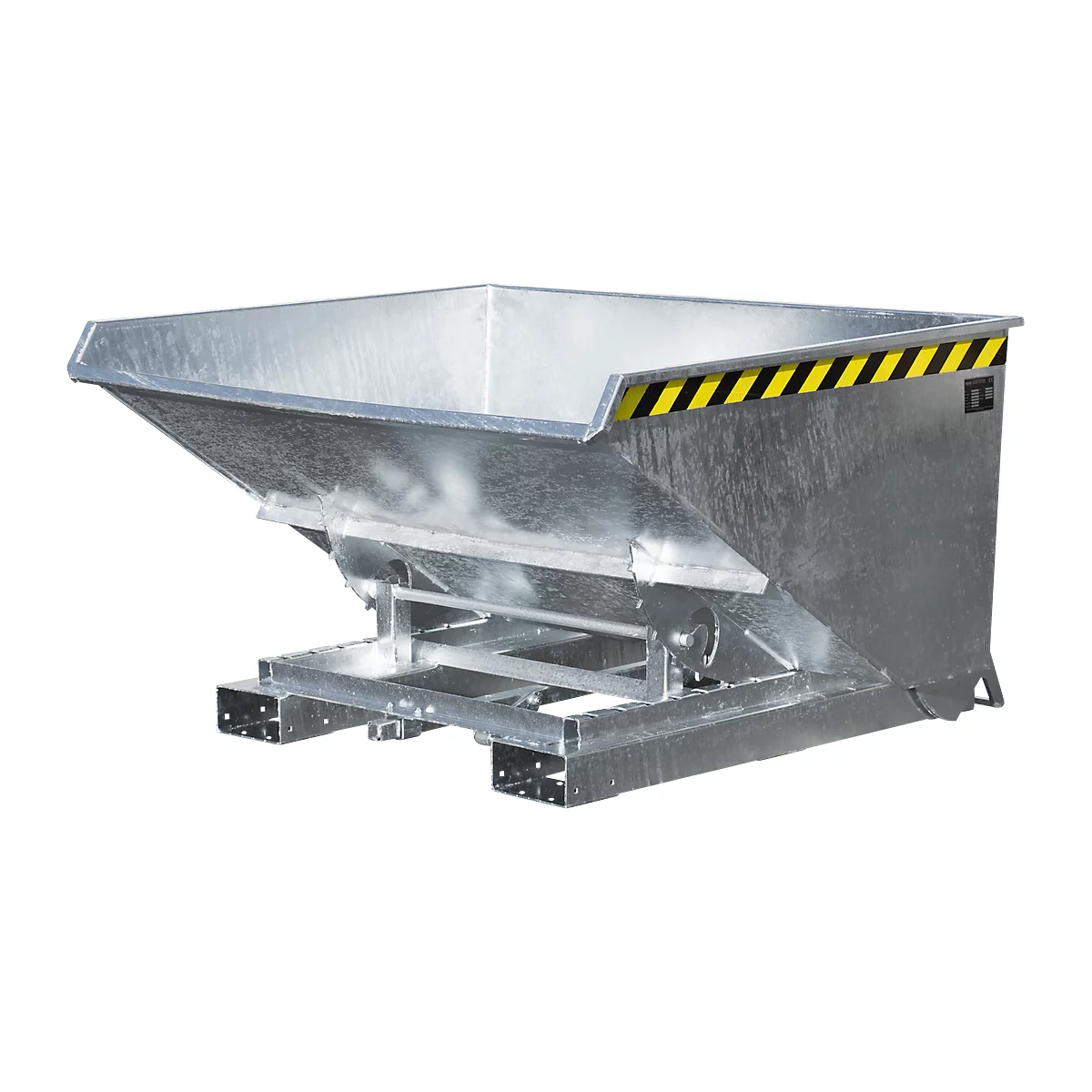 Conteneur basculant automatique Bauer type 4A 900, 3 points de déverrouillage, système de roulement, capacité 0,9 m³, jusqu'à 1000 kg, galvanisé