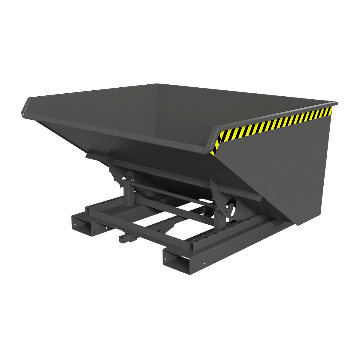 Conteneur basculant automatique Bauer type 4A 900, 3 points de déverrouillage, système de roulement, capacité 0,9 m³, jusqu'à 1000 kg, gris souris RAL 7005