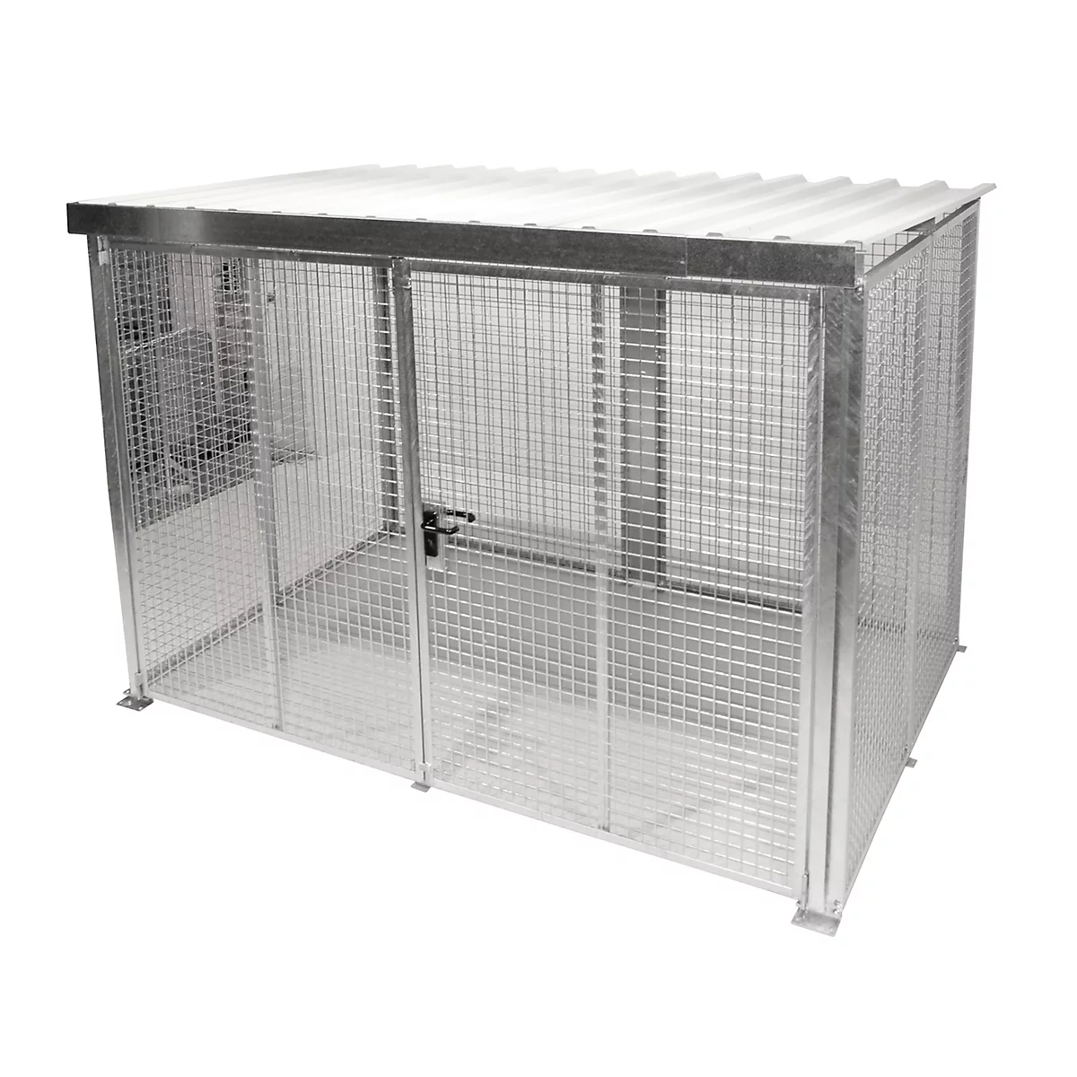 Conteneur de stockage extérieur, pour l'extérieur, avec toit et porte double battant, galvanisé, pour 104 bouteilles