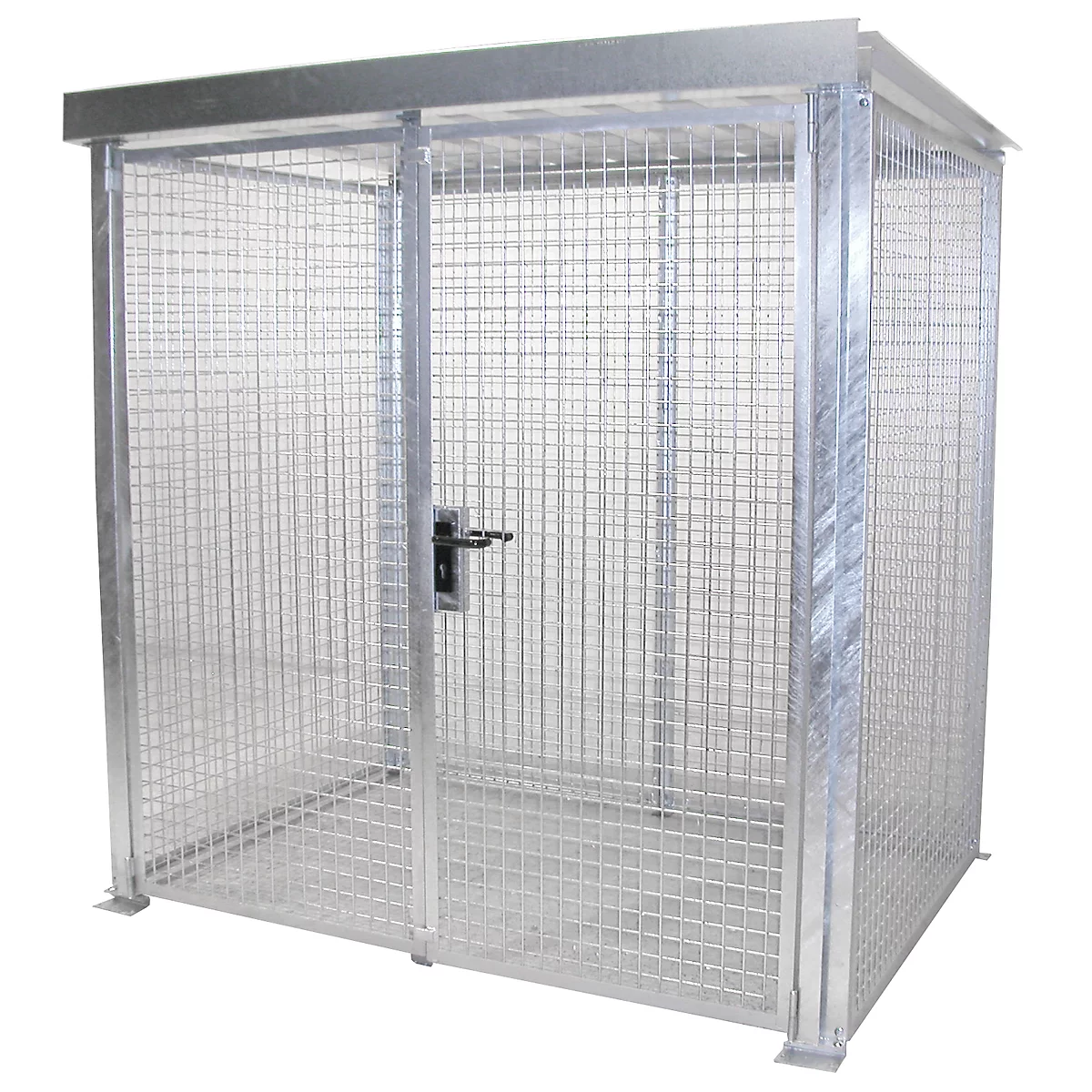 Conteneur de stockage extérieur, pour l'extérieur, avec toit et porte double battant, galvanisé, pour 48 bouteilles