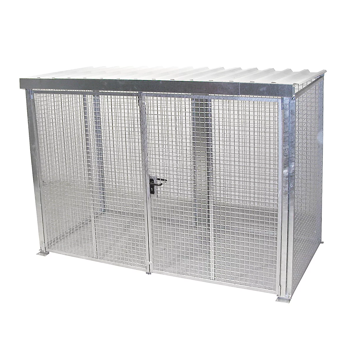Conteneur de stockage extérieur, pour l'extérieur, avec toit et porte double battant, galvanisé, pour 78 bouteilles